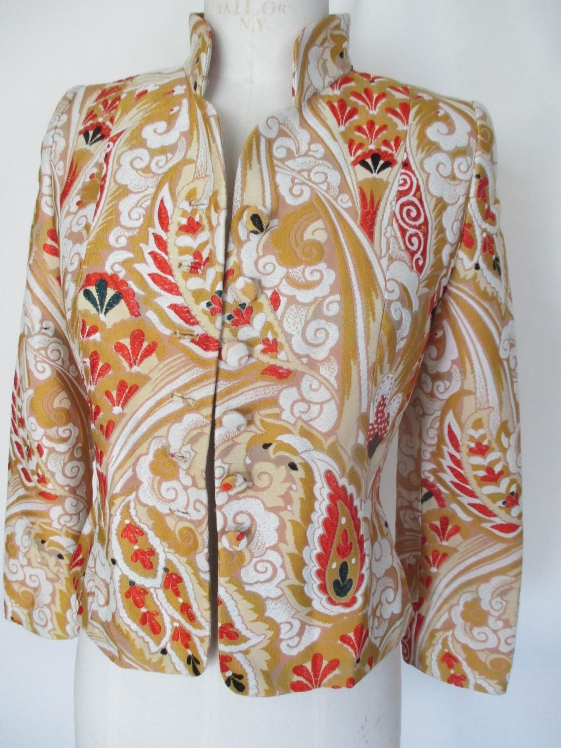 Giorgio Armani Haute Couture Floral Oriental Jacket  For Sale 5