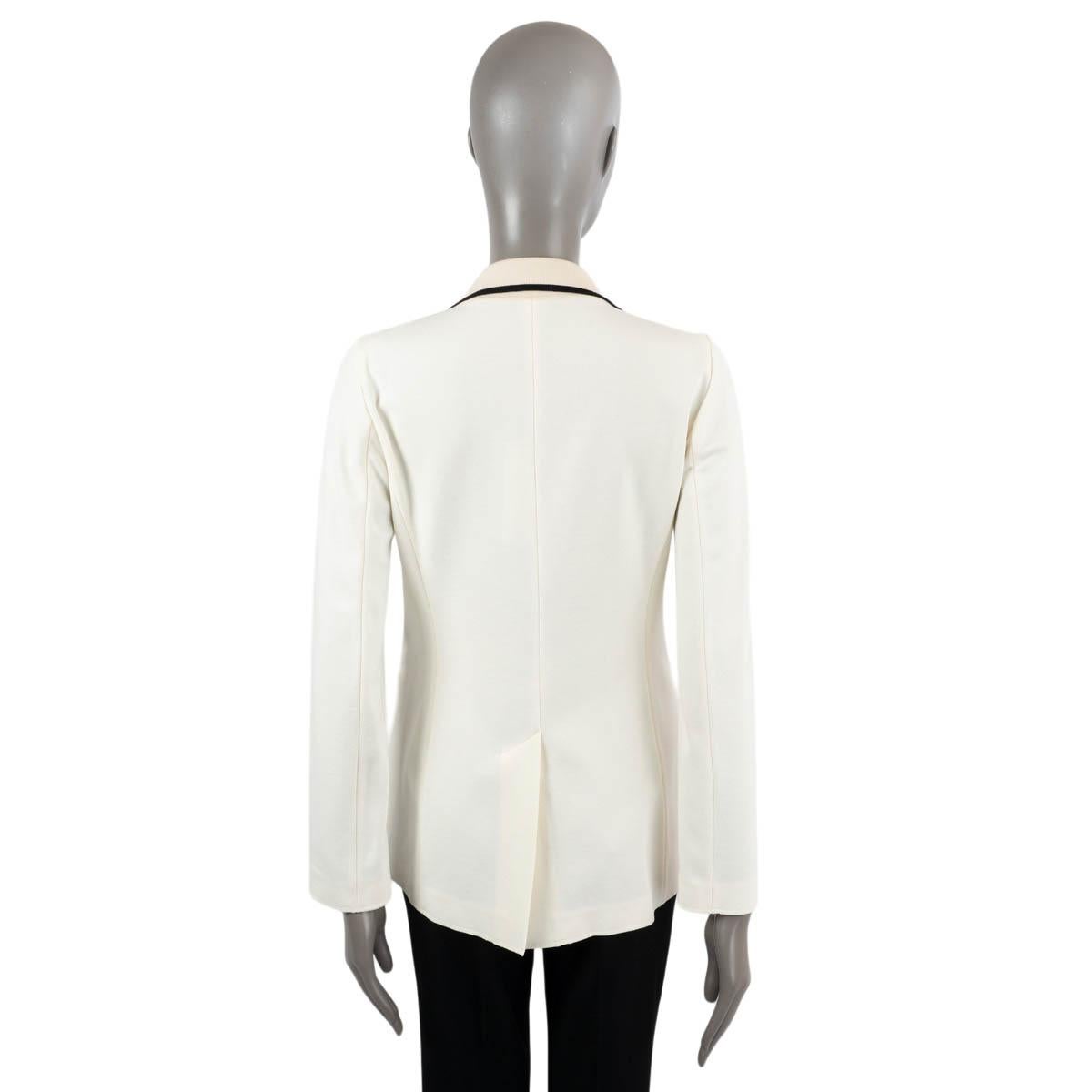 Women's GIORGIO ARMANI ivory jersey KNIT COLLAR Blazer Jacket 42 M For Sale