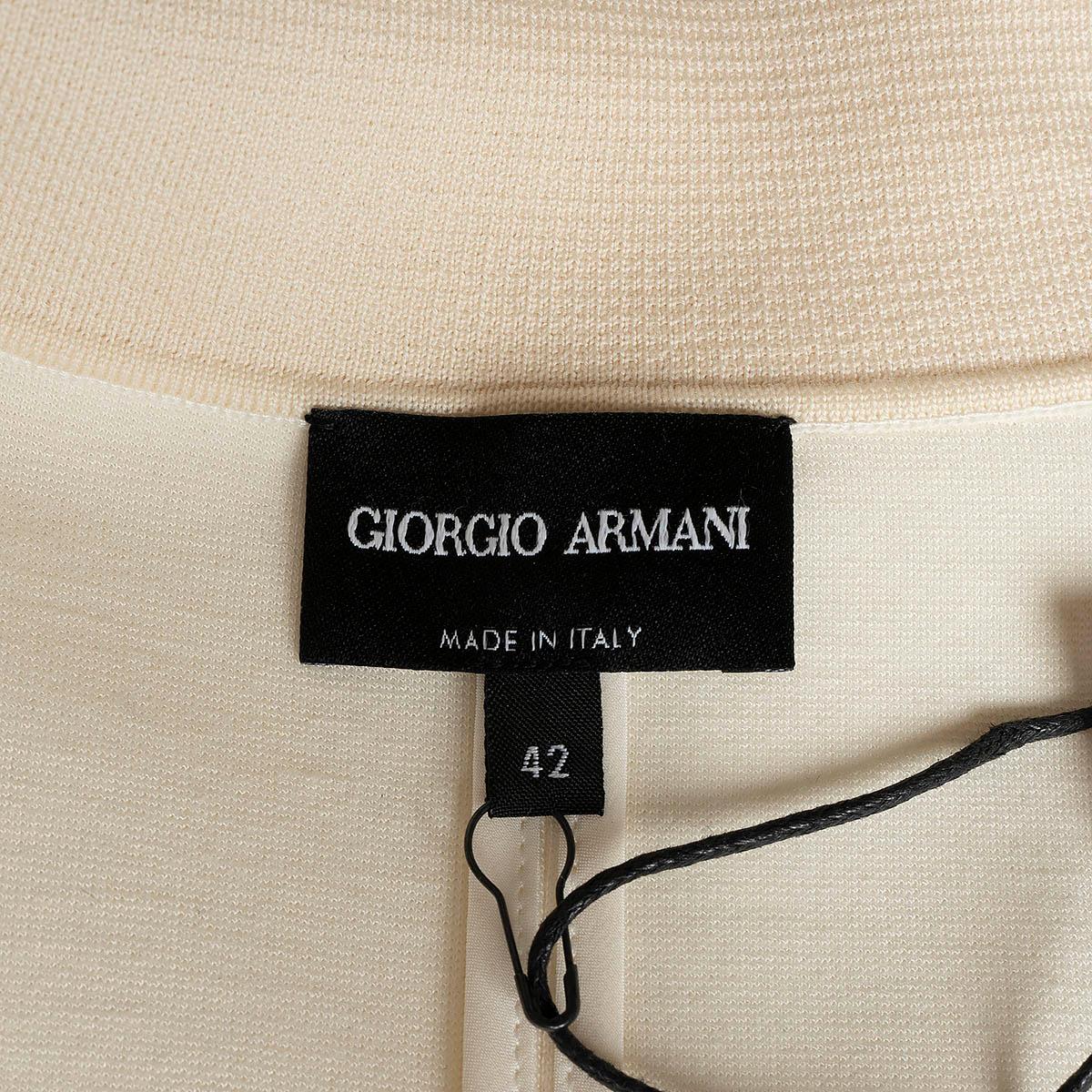 GIORGIO ARMANI ivory jersey KNIT COLLAR Blazer Jacket 42 M For Sale 3
