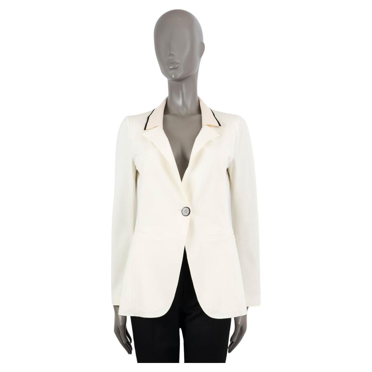 GIORGIO ARMANI ivory jersey KNIT COLLAR Blazer Jacket 42 M For Sale