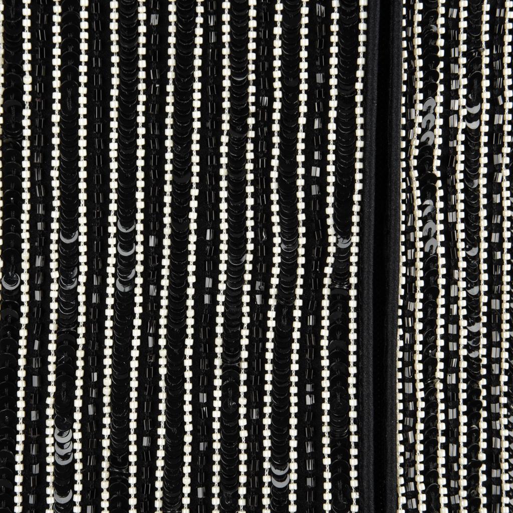 Giorgio Armani Jacket Bead Encrusted Pinstripe Black and White 48 10 to 12 13