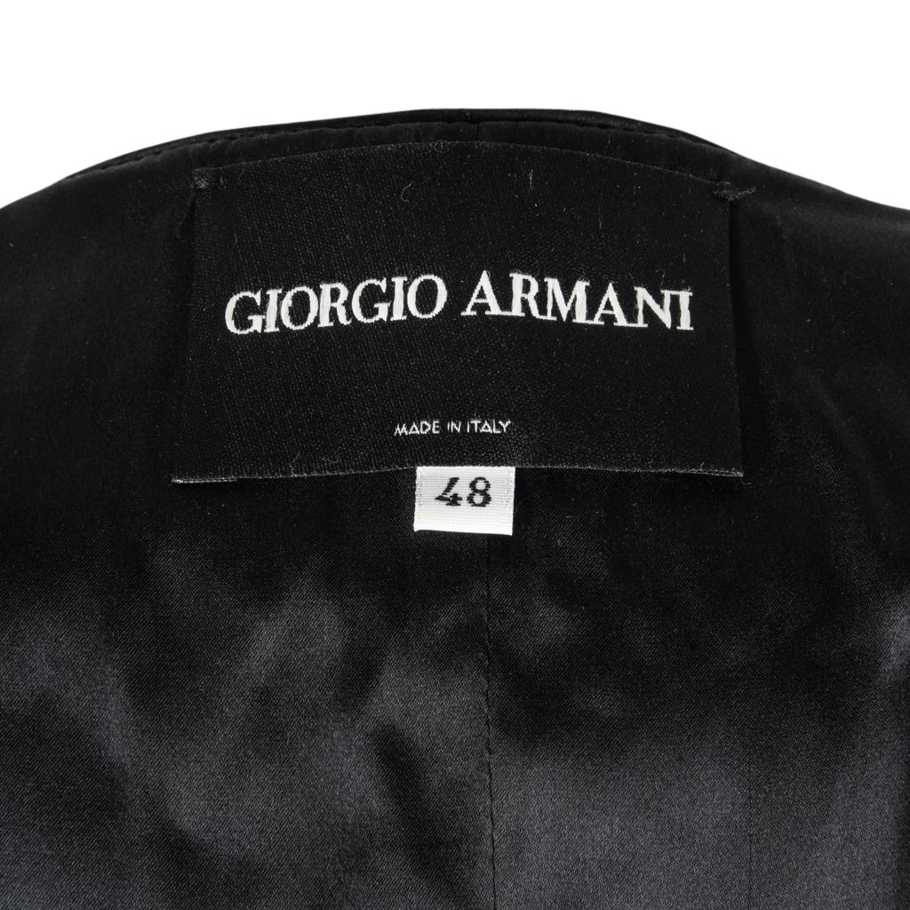 Giorgio Armani Jacket Bead Encrusted Pinstripe Black and White 48 10 to 12 12