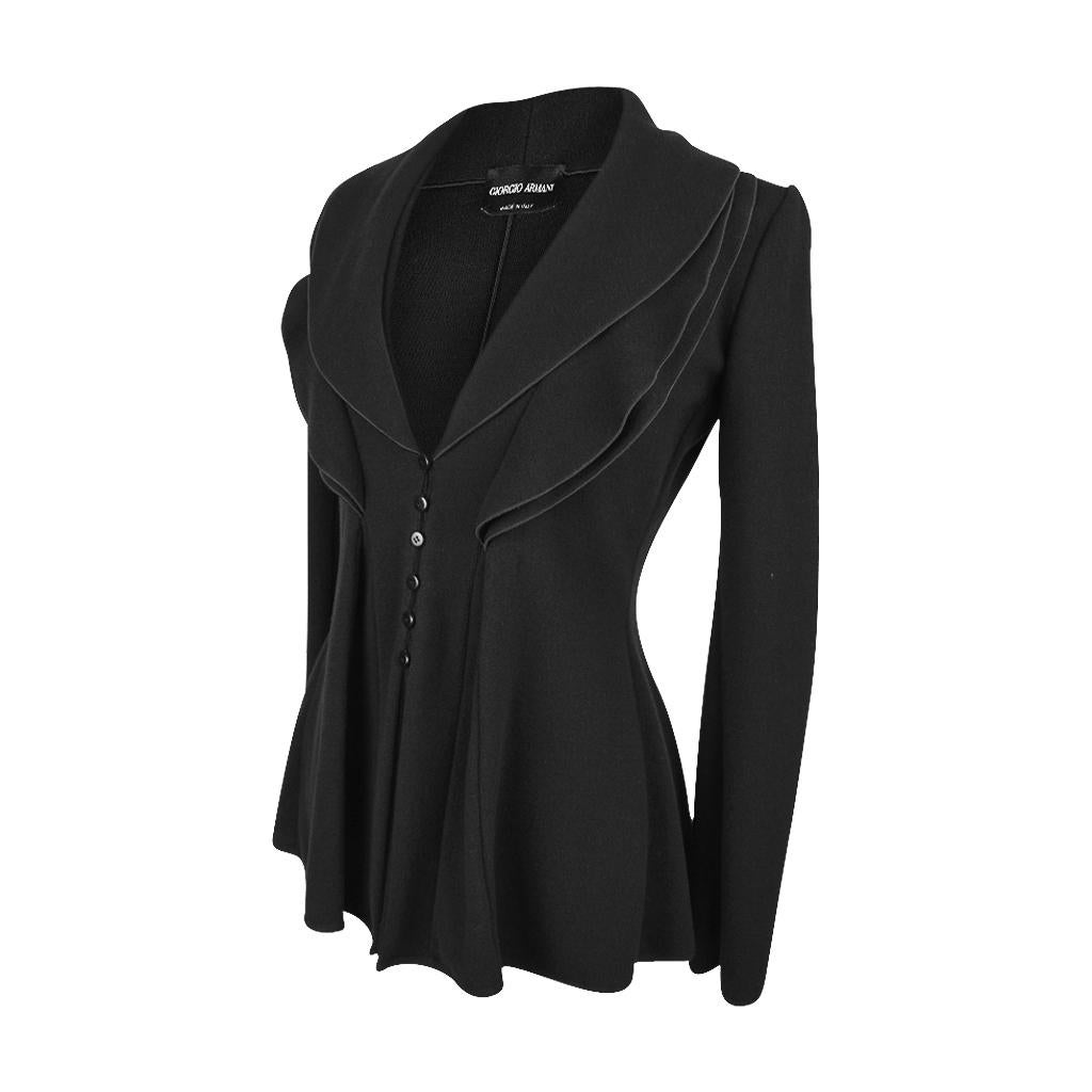 Giorgio Armani Jacket Layered Shawl Collar Exquisite Shape 8  In Excellent Condition In Miami, FL