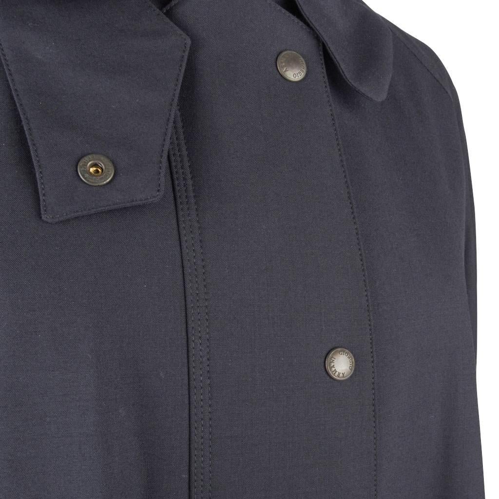 Black Giorgio Armani Jacket Navy Loro Piana Storm System Wool Windbreaker 44 / 10 Mint