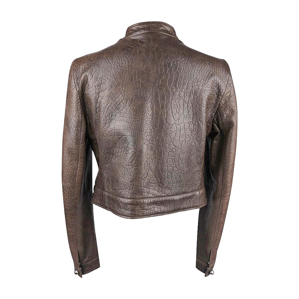 Giorgio Armani Jacket Taupe Leather Hardware Detail 8 / 42 New For Sale 2