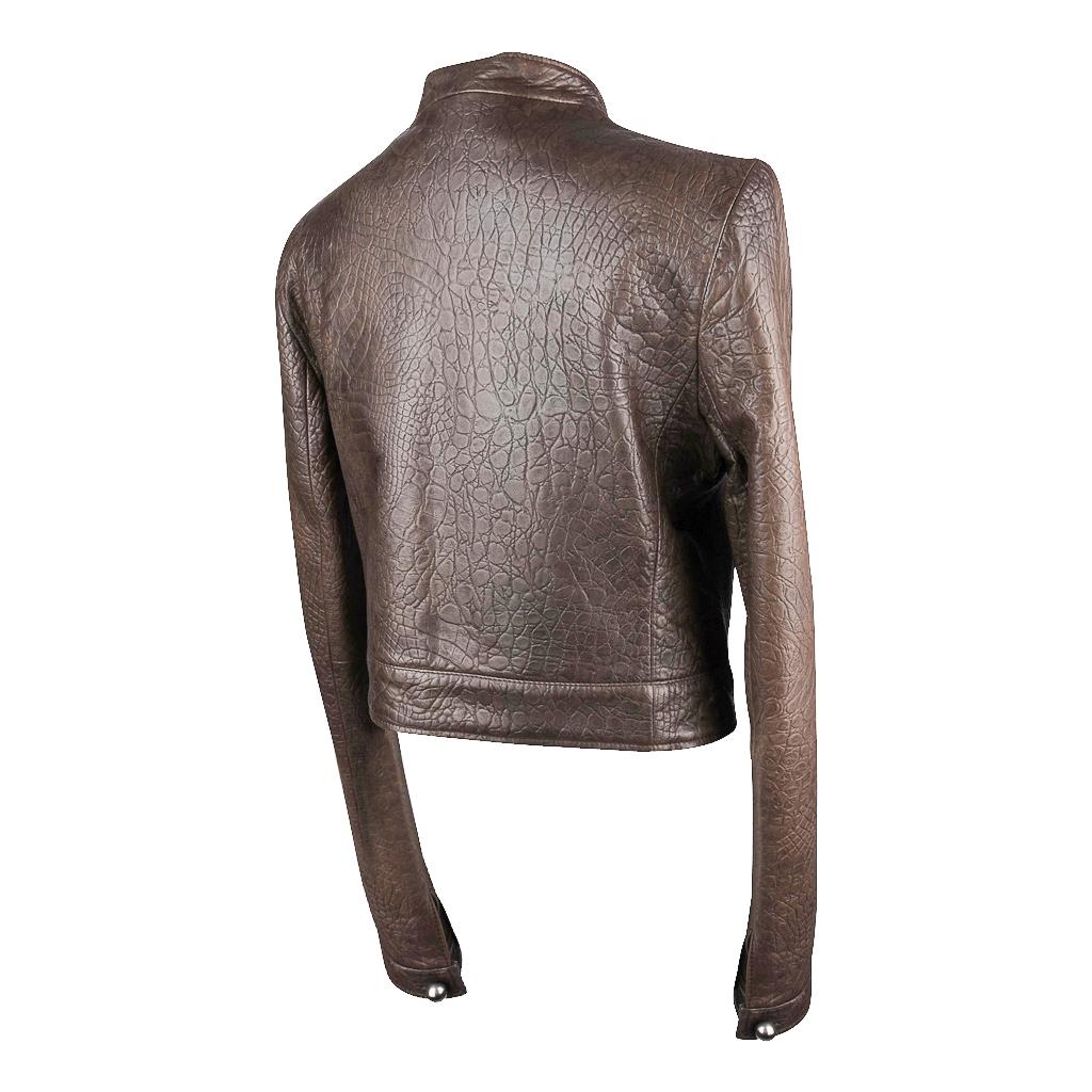 Giorgio Armani Jacket Taupe Leather Hardware Detail 8 / 42 New For Sale 3