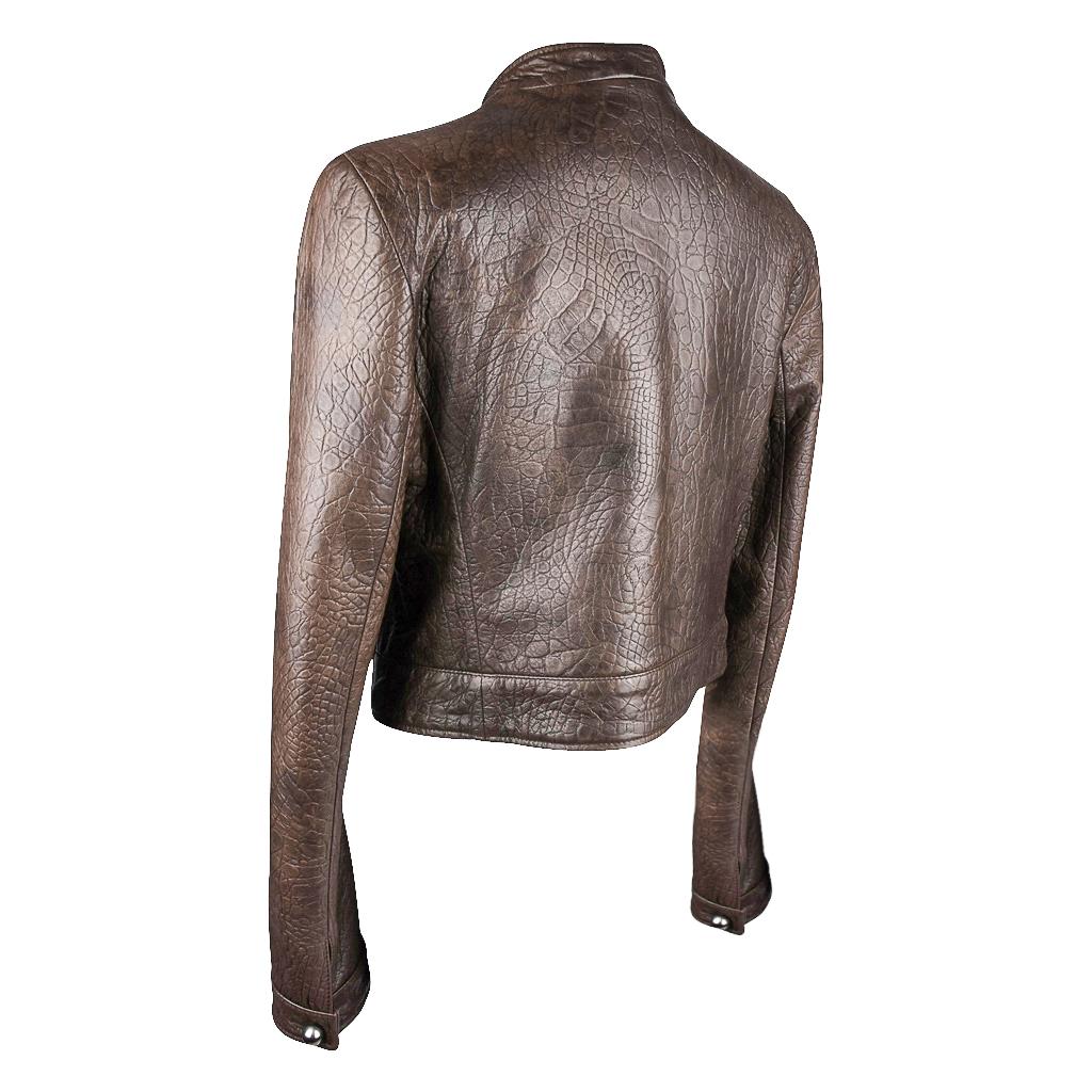 Giorgio Armani Jacket Taupe Leather Hardware Detail 8 / 42 New For Sale 1