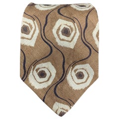 GIORGIO ARMANI Khaki Abstract Silk Tie