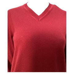 Giorgio Armani Strickpullover mit V-Ausschnitt aus roter Wolle