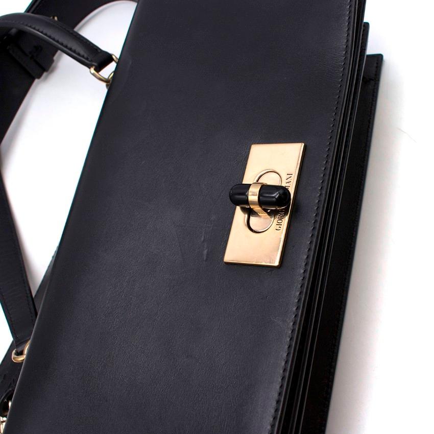 Giorgio Armani Leather bag W/ plexiglass turnlock - Current Season For Sale 1