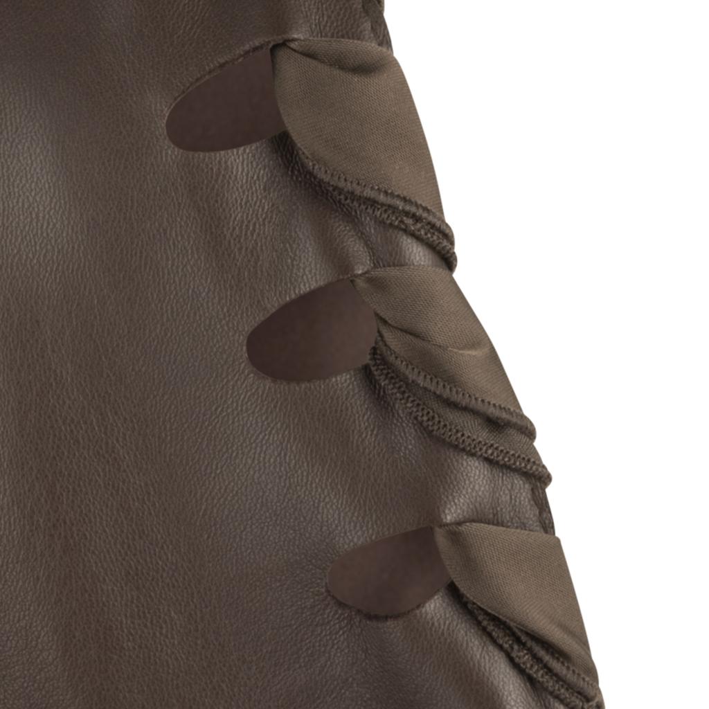 Giorgio Armani Leather Jacket Ribbon Detail Medium Brown 44 / 8 New In New Condition In Miami, FL
