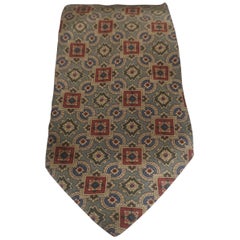 Giorgio Armani light green multicoloured silk tie