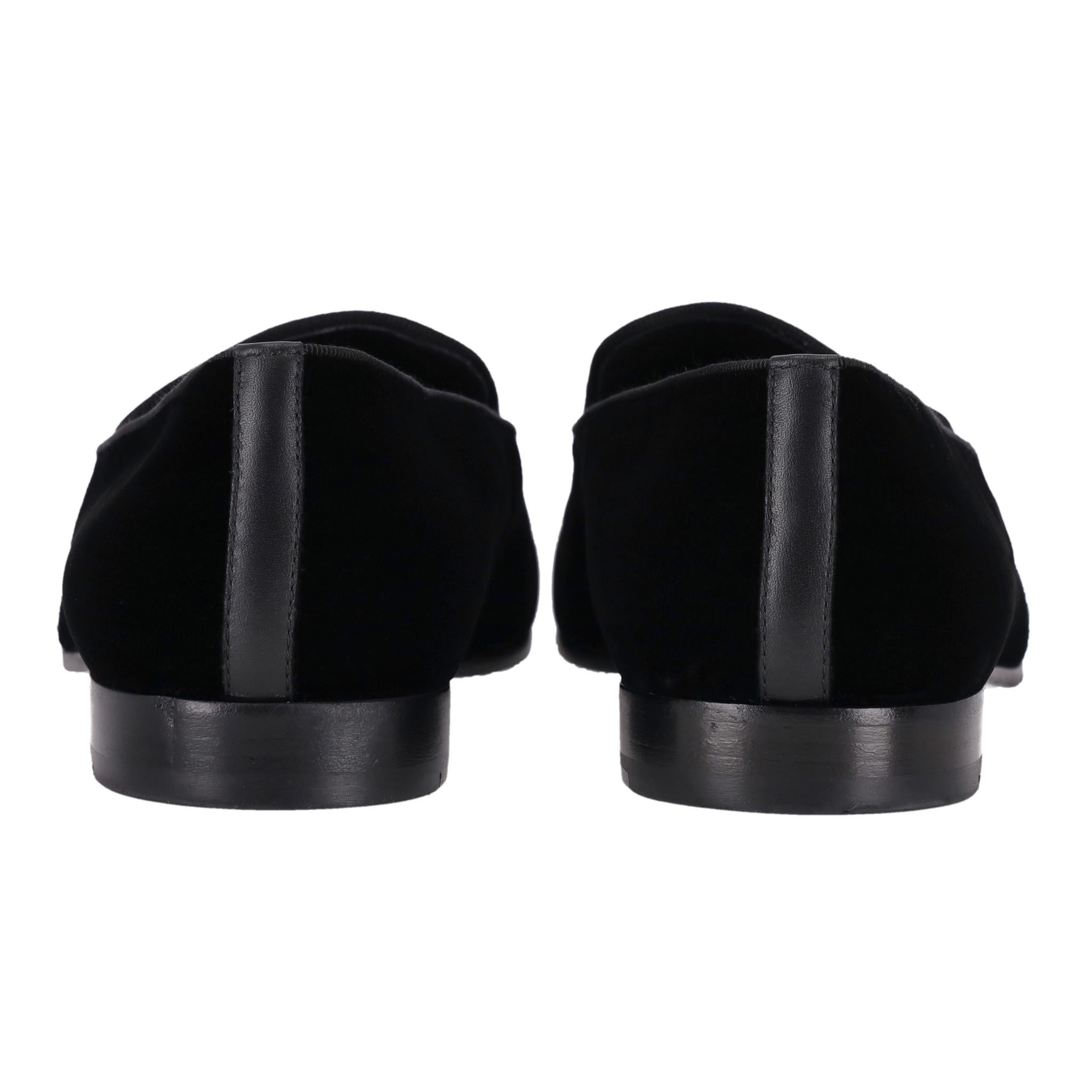 Giorgio Armani - Mocassins en velours brodé avec logo Excellent état - En vente à London, GB