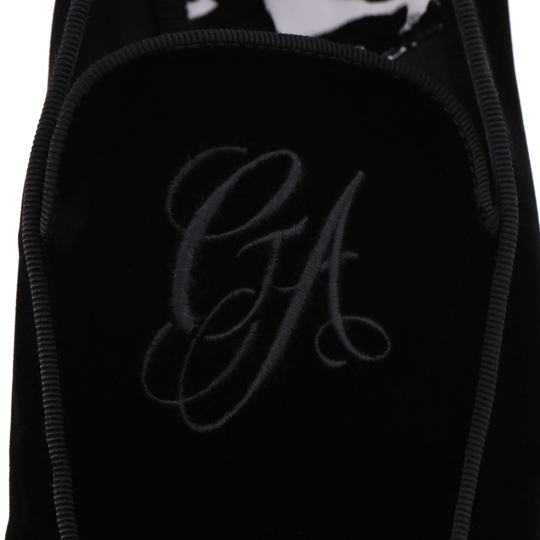 Giorgio Armani - Mocassins en velours brodé avec logo en vente 3