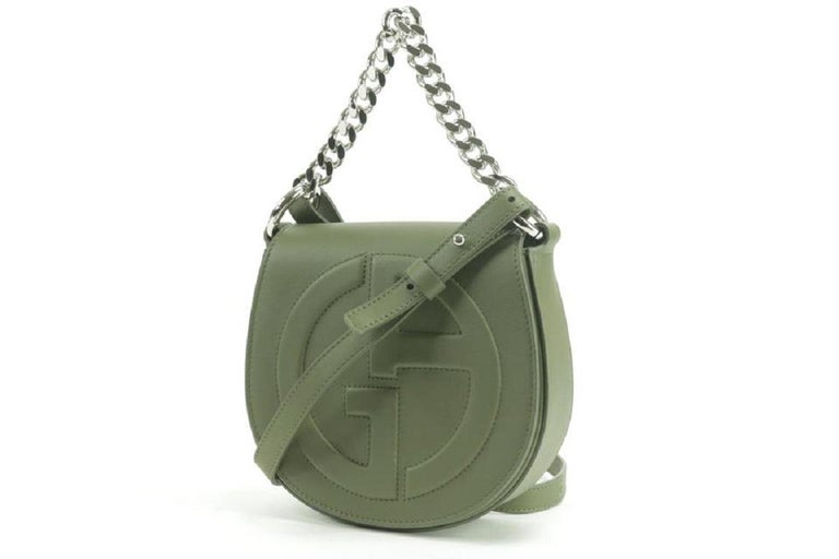 Giorgio Armani Logo Flap-top 27gk0124 Green Leather Cross Body Bag at  1stDibs