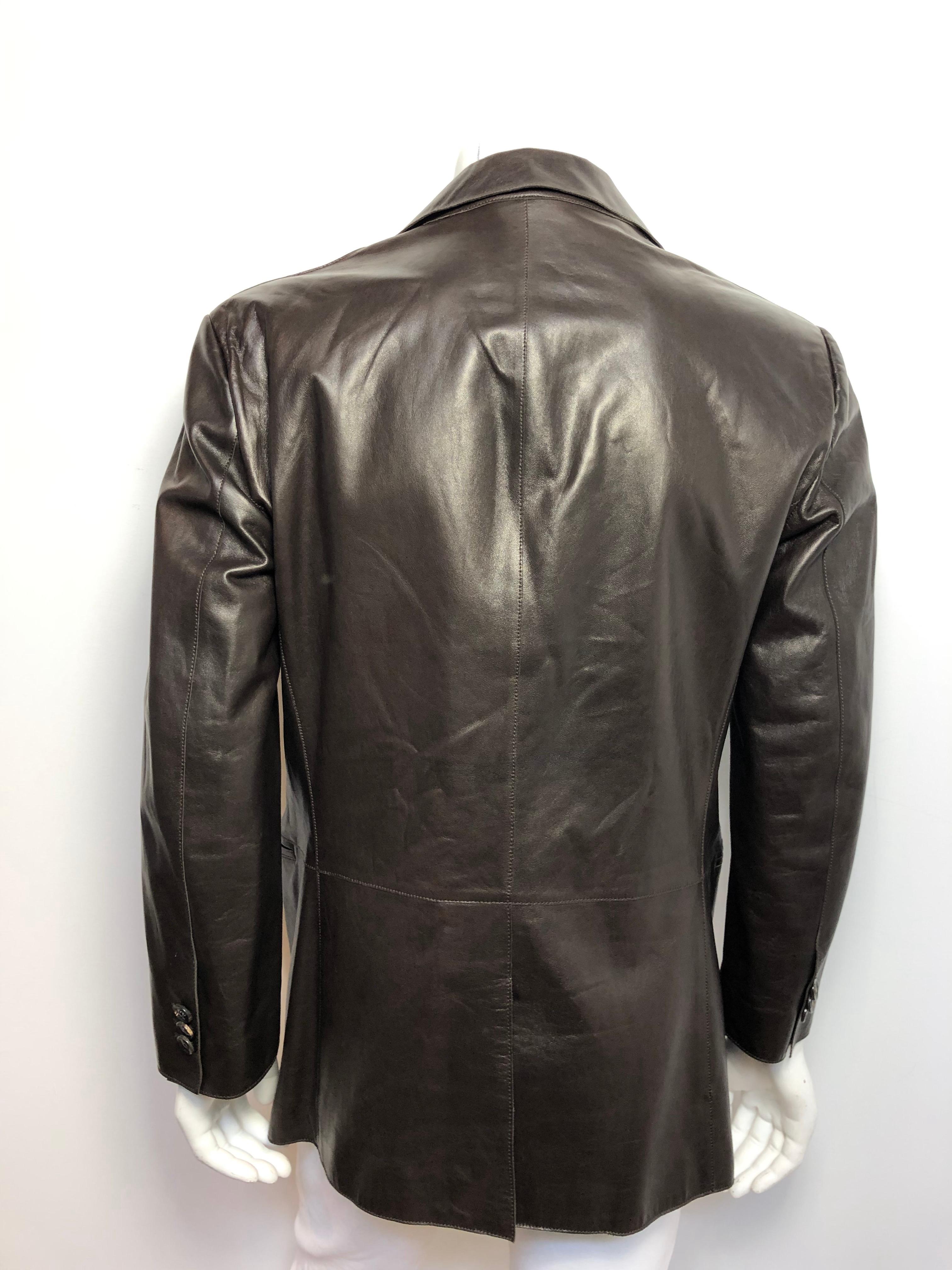 Giorgio Armani Mens 52 Leather Blazer 2