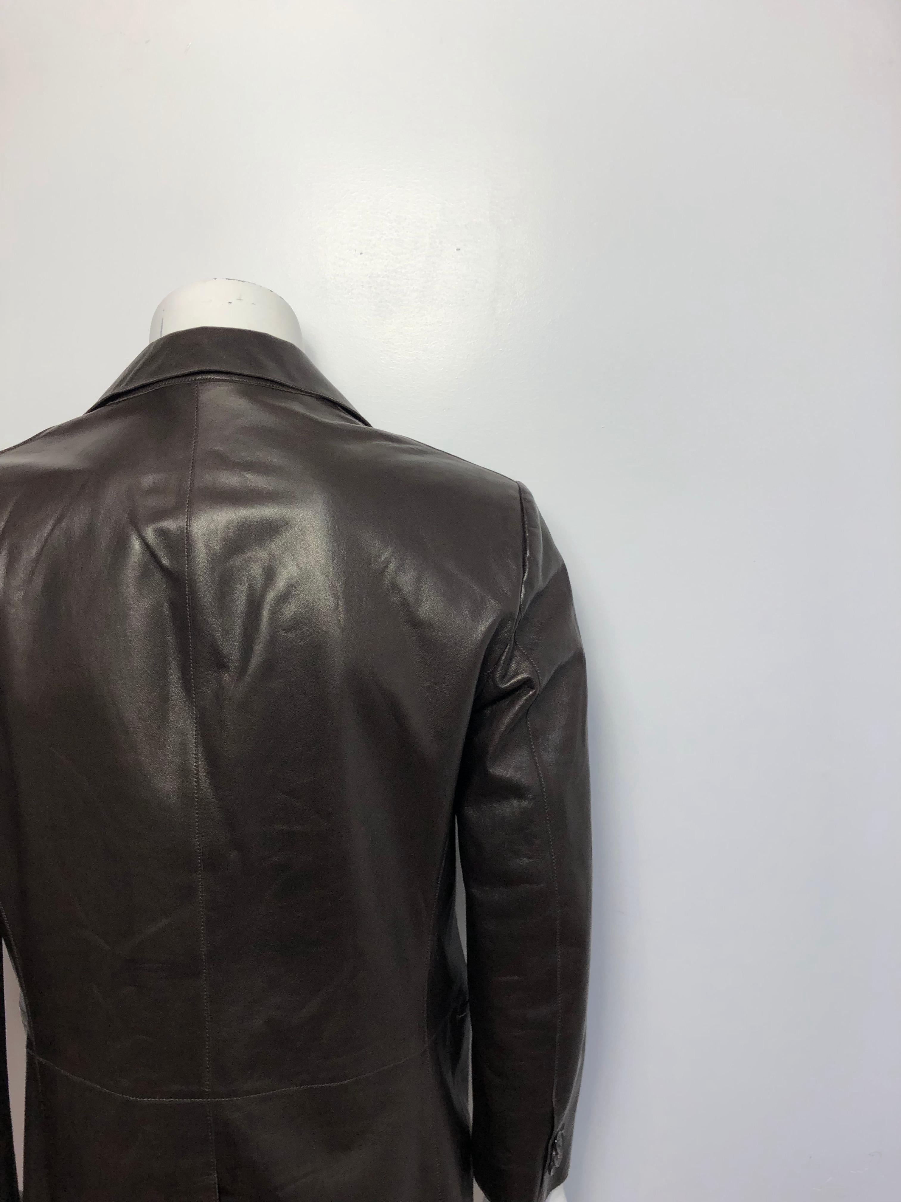 Giorgio Armani Mens 52 Leather Blazer 1