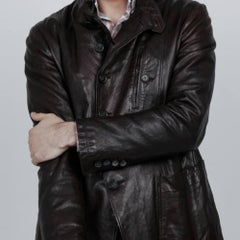 Giorgio Armani Men's Brown Leather Jacket IT52 L Tailored Fit