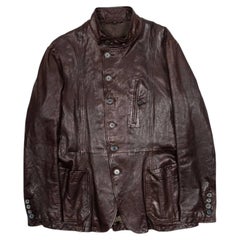Giorgio Armani Men's Brown Leather Jacket IT52 L Tailored Fit
