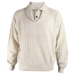 Giorgio Armani Herren Vintage Wolle Creme Pullover stricken