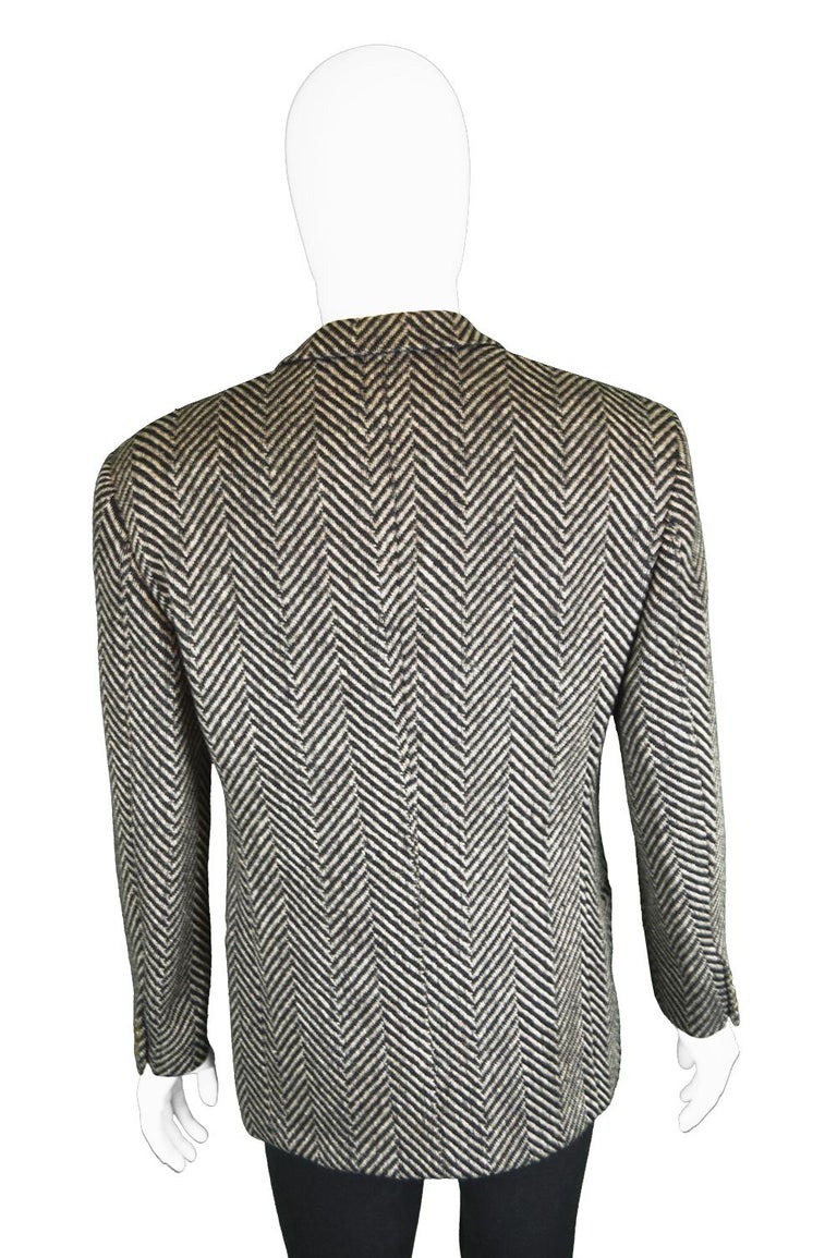 Giorgio Armani Men's Vintage Wool Herringbone Sport Coat Blazer Jacket ...