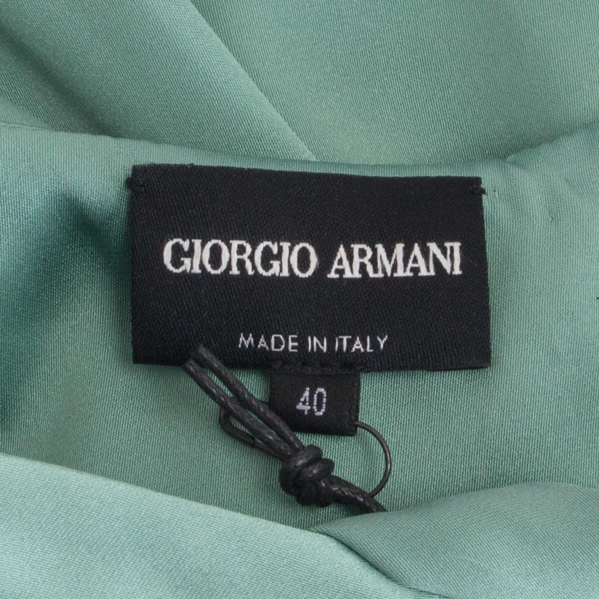 Women's GIORGIO ARMANI mint blue grey TIE-DYE SATIN SLEEVELESS COCKTAIL Dress 40 S For Sale