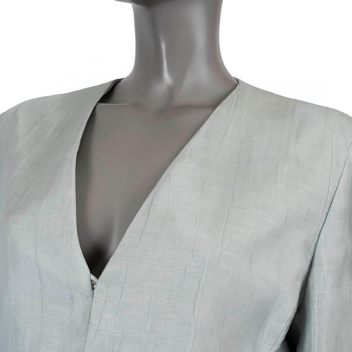 GIORGIO ARMANI mint green linen TEXTURED SHINY Blazer Jacket 46 XL For Sale 1