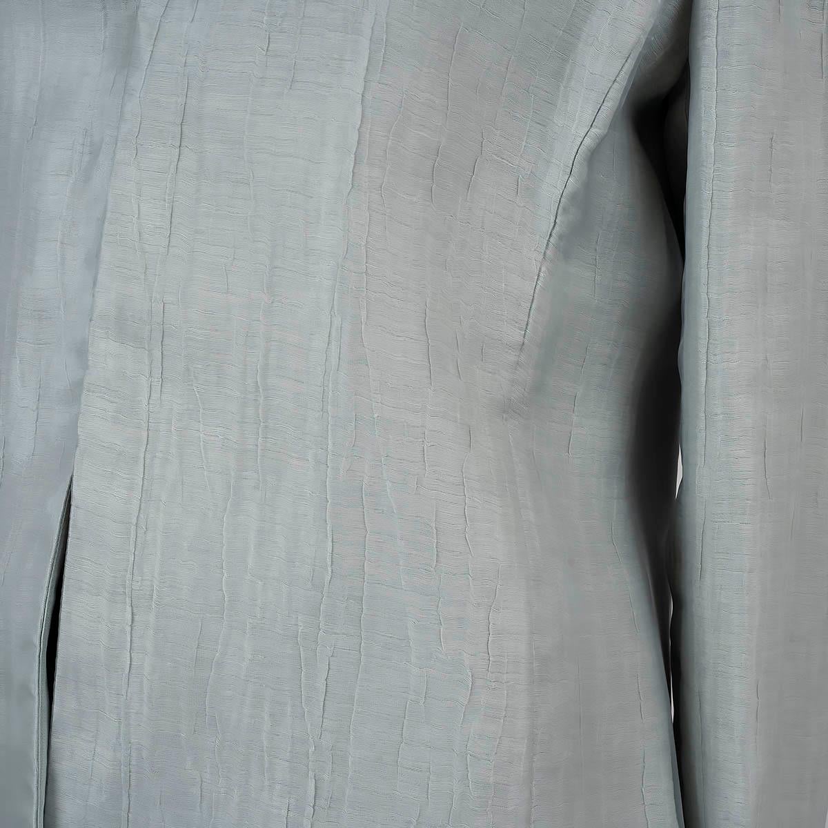 GIORGIO ARMANI mint green linen TEXTURED SHINY Blazer Jacket 46 XL For Sale 2