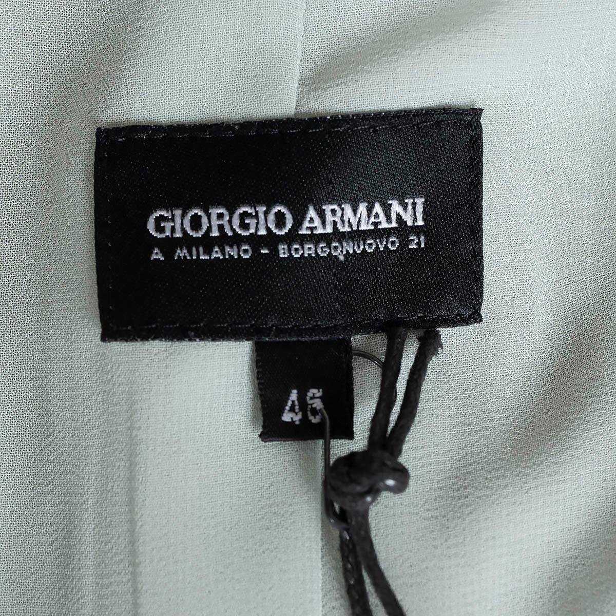 GIORGIO ARMANI mint green linen TEXTURED SHINY Blazer Jacket 46 XL For Sale 3