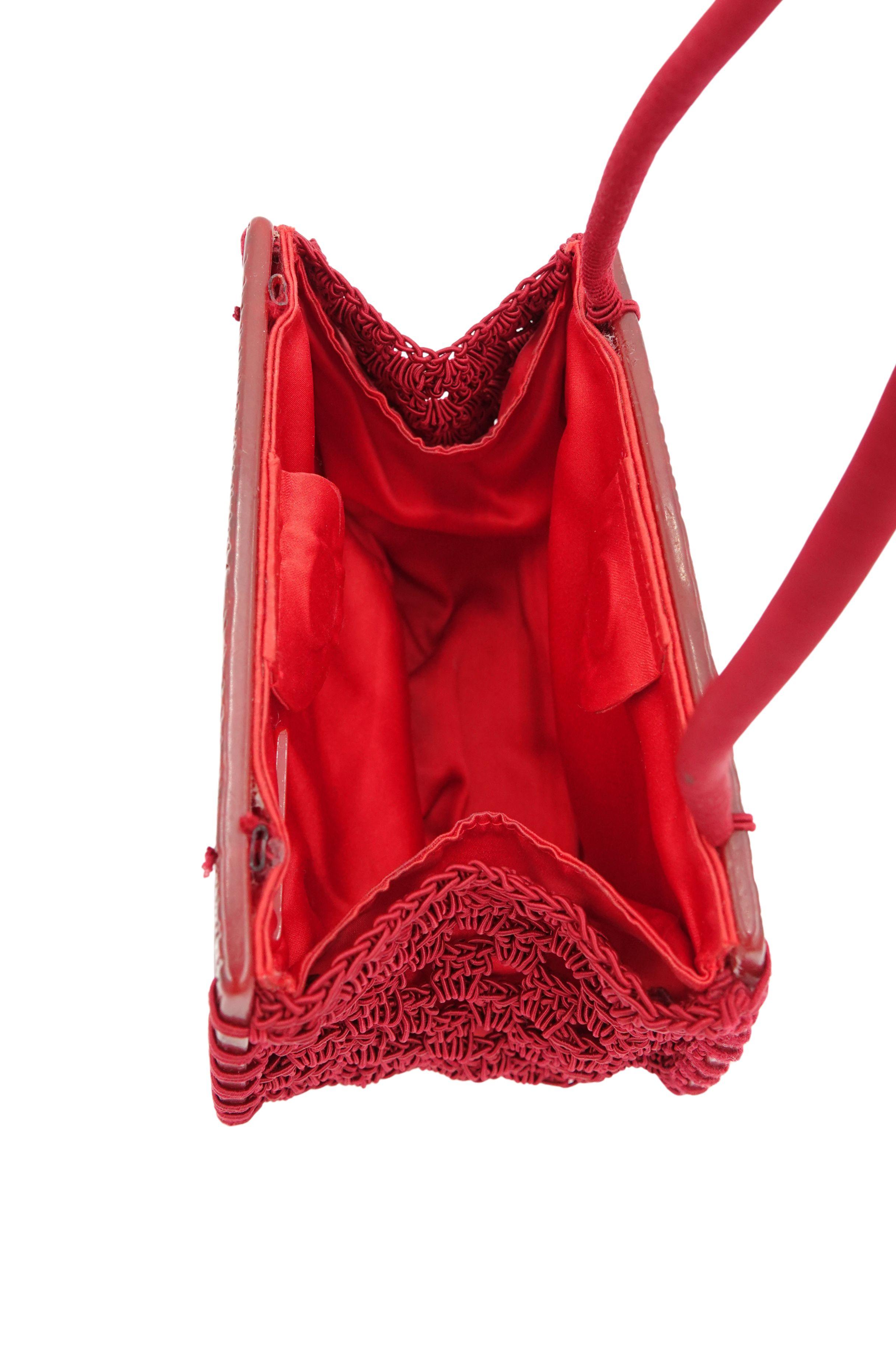 Giorgio Armani Molded Acrylic and Satin Lace Net Handbag, c. Late
