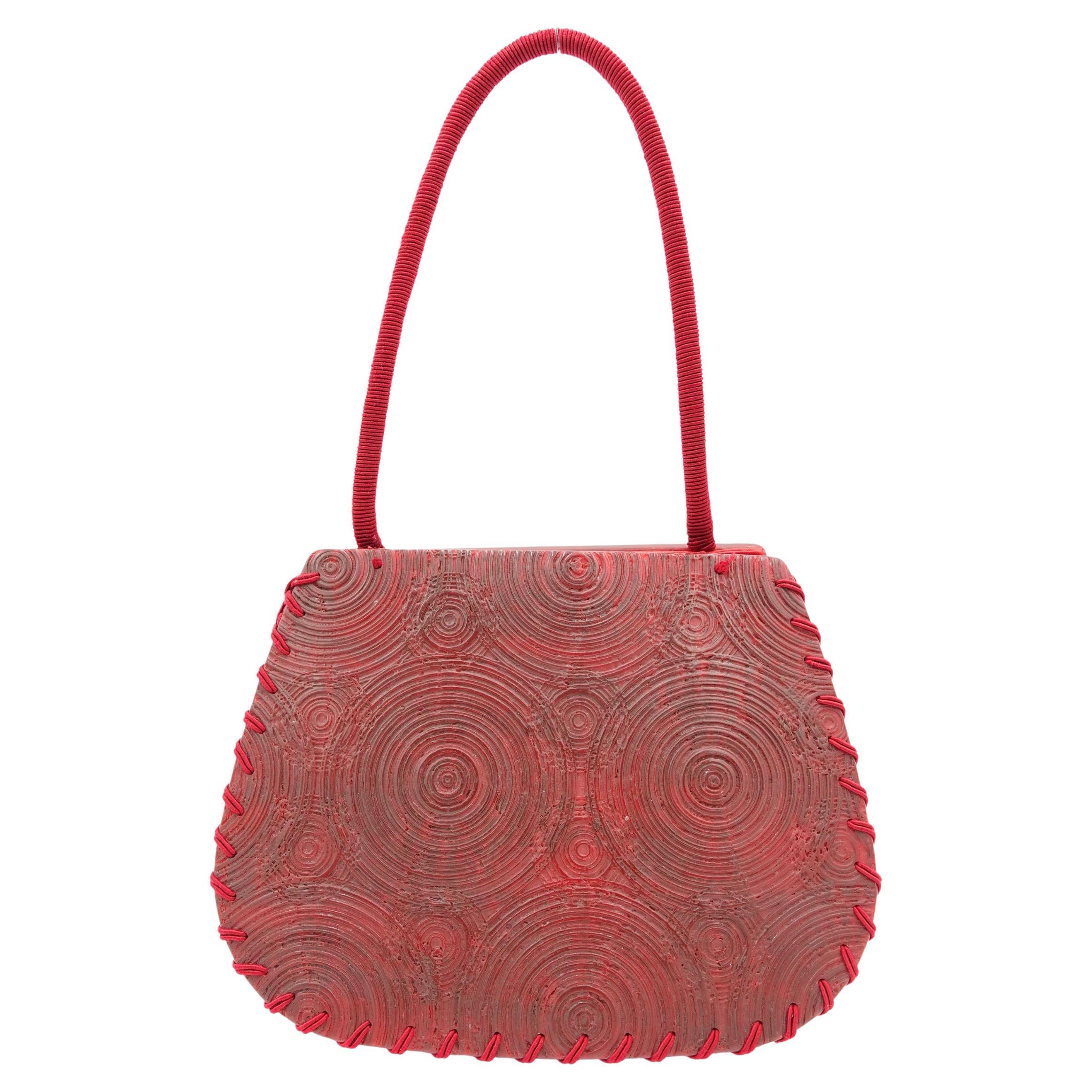 Giorgio Armani Molded Acrylic and Satin Lace Net Handbag, c. Late