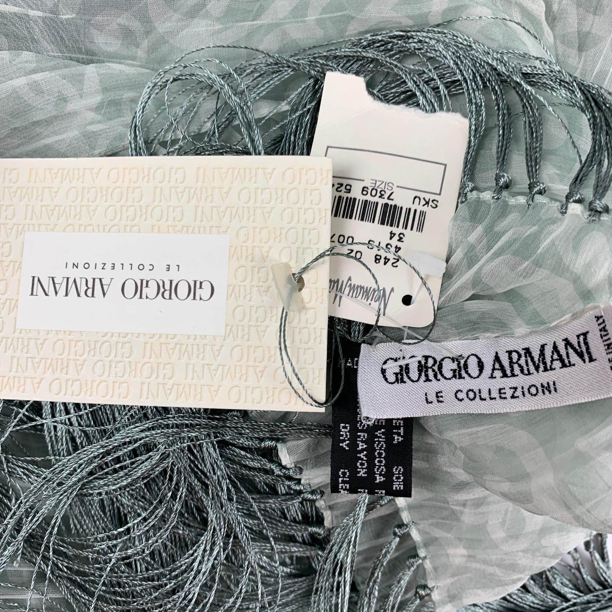 GIORGIO ARMANI Moss Print Silk Scarves For Sale 1