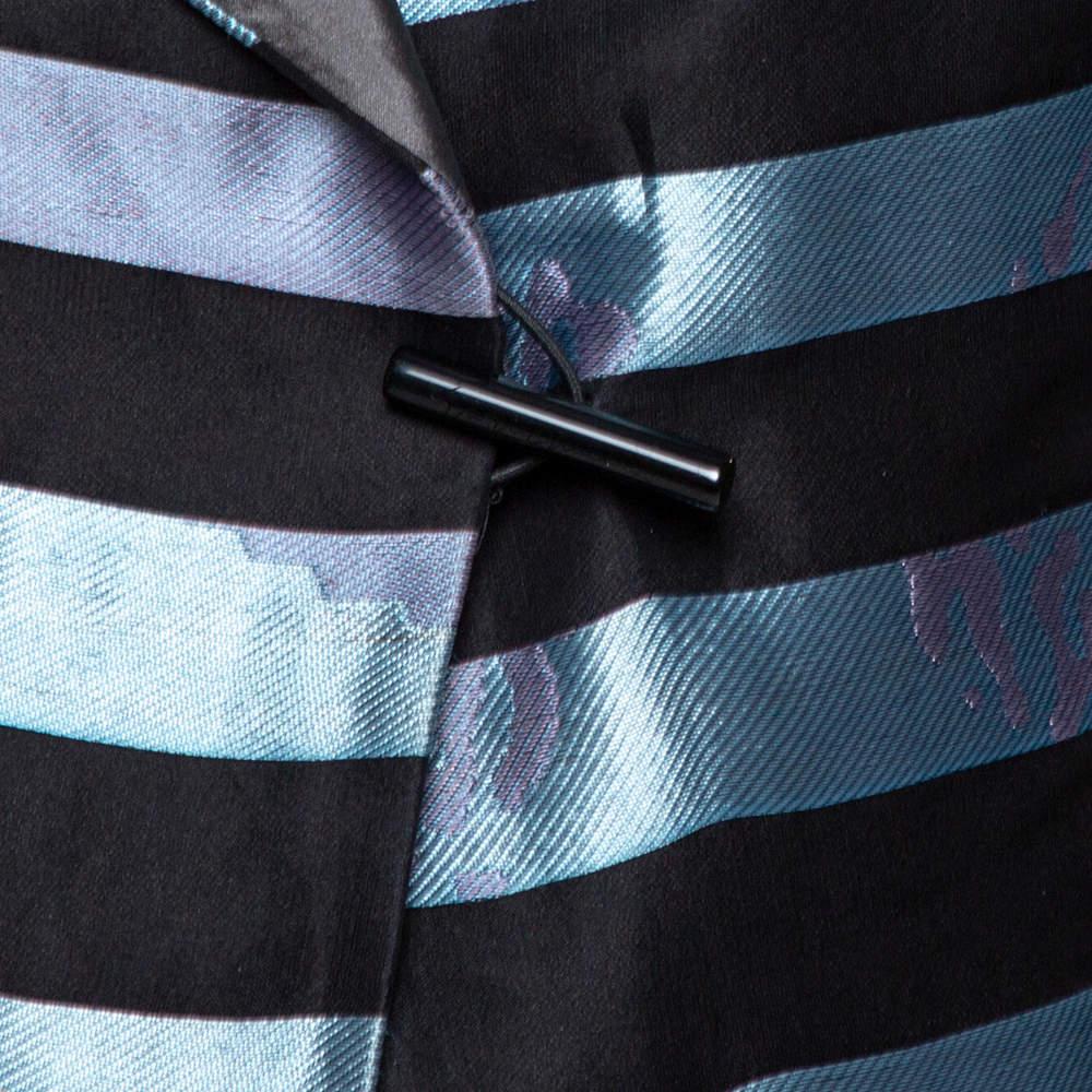 Women's Giorgio Armani Multicolor Striped Jacquard Toggle Button Jacket S For Sale