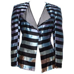 Giorgio Armani Multicolor Striped Jacquard Toggle Button Jacket S