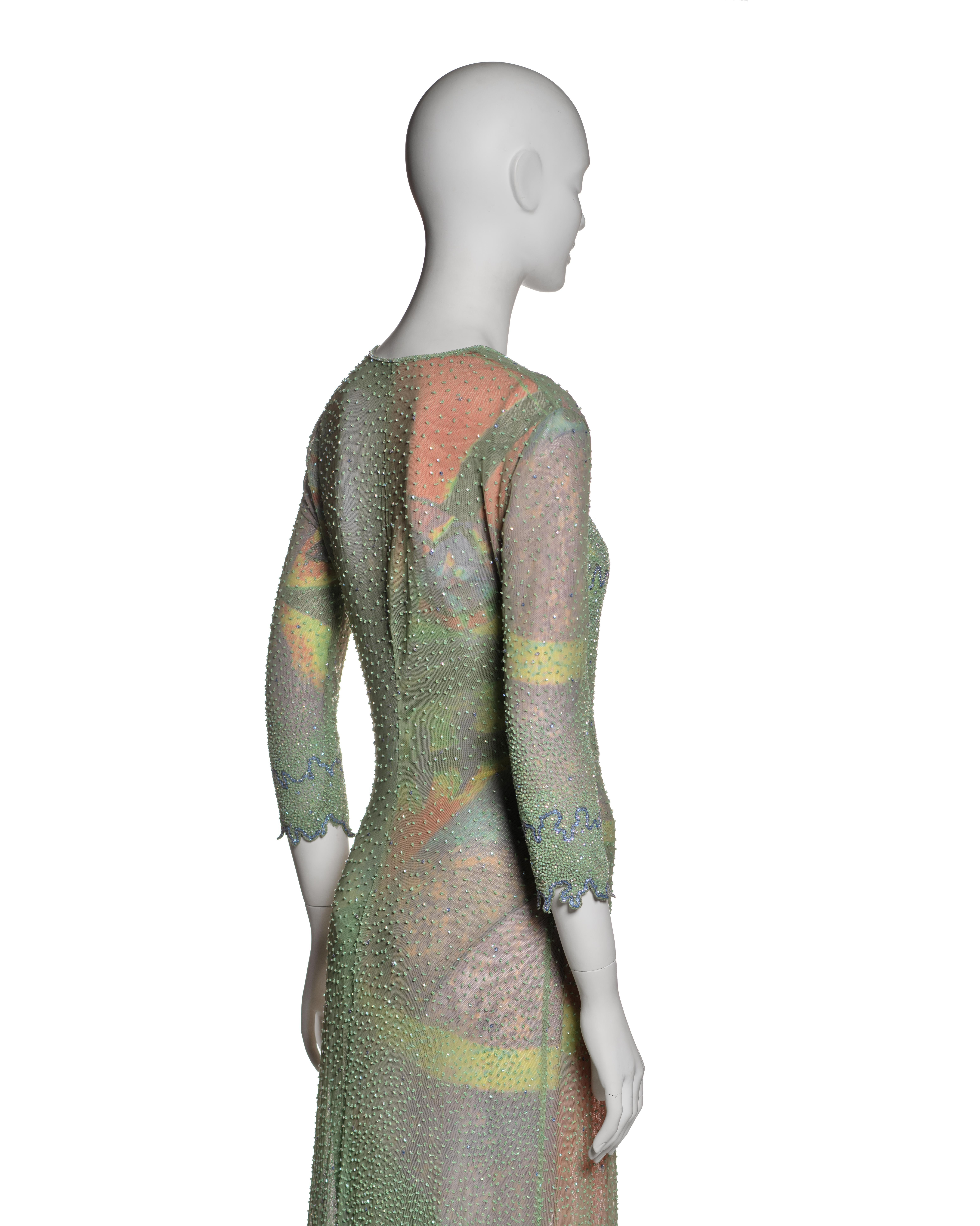 Giorgio Armani Multicoloured Beaded Evening Dress and Bodysuit Ensemble, SS 2000 5