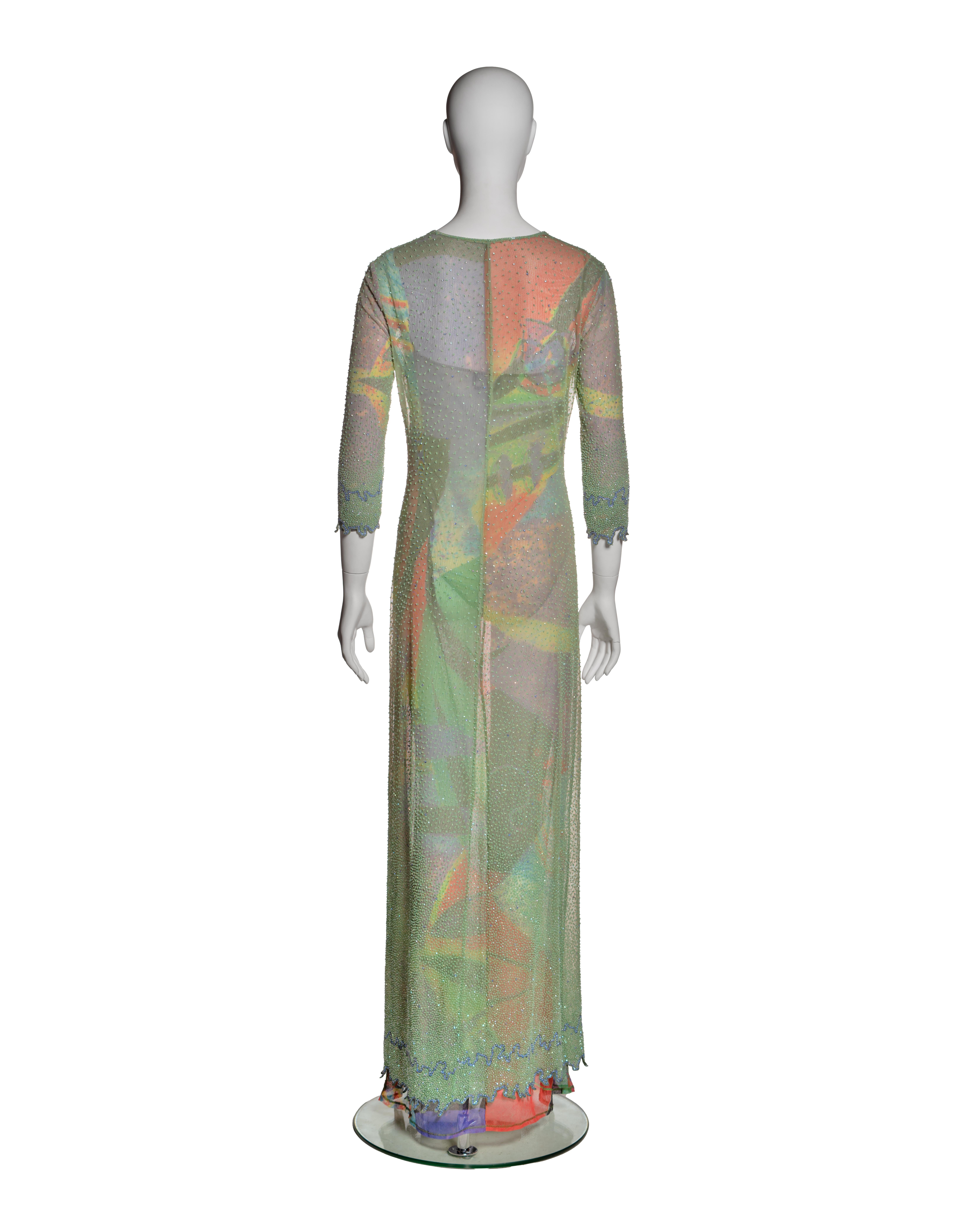 Giorgio Armani Multicoloured Beaded Evening Dress and Bodysuit Ensemble, SS 2000 6