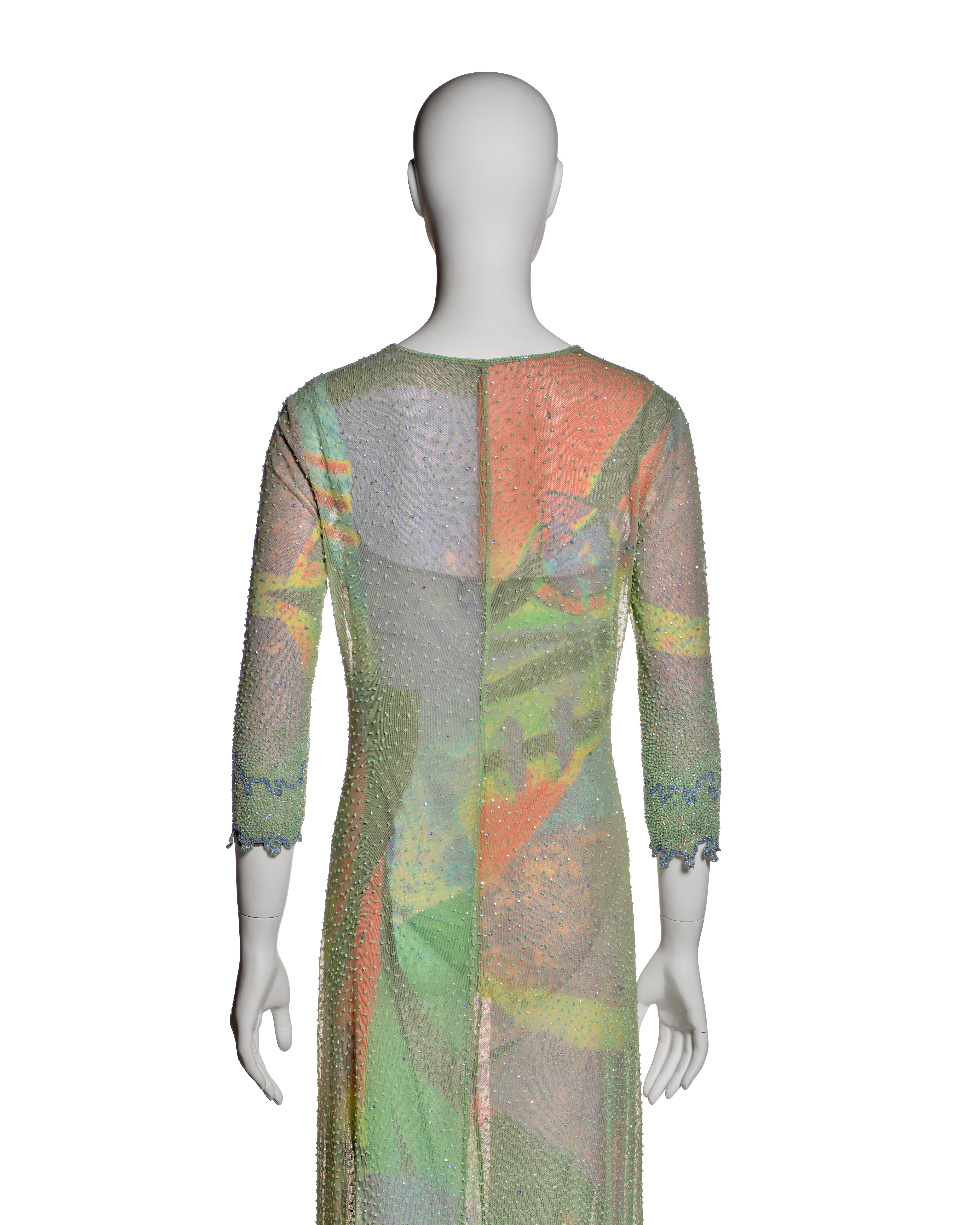 Giorgio Armani Multicoloured Beaded Evening Dress and Bodysuit Ensemble, SS 2000 7