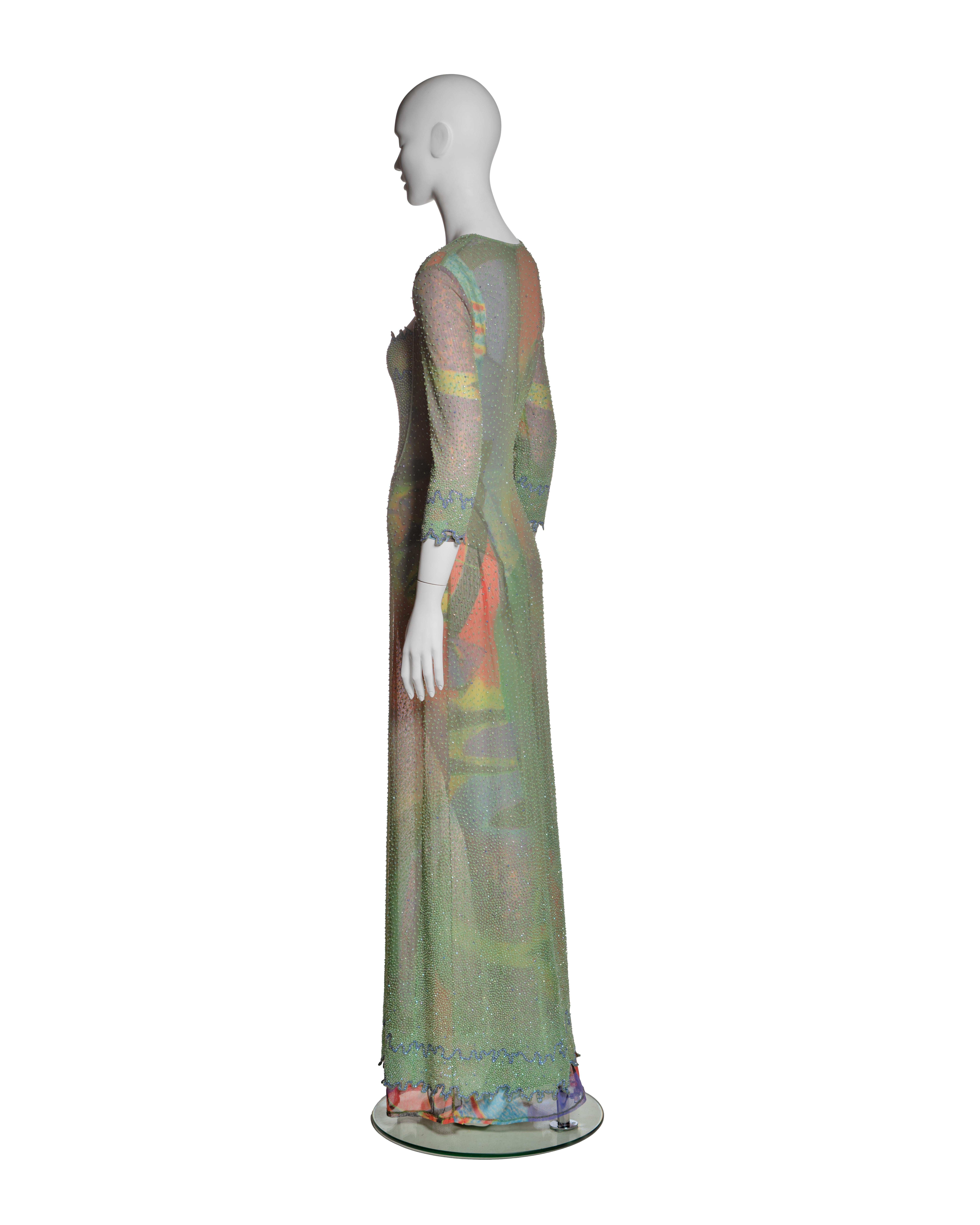 Giorgio Armani Multicoloured Beaded Evening Dress and Bodysuit Ensemble, SS 2000 8