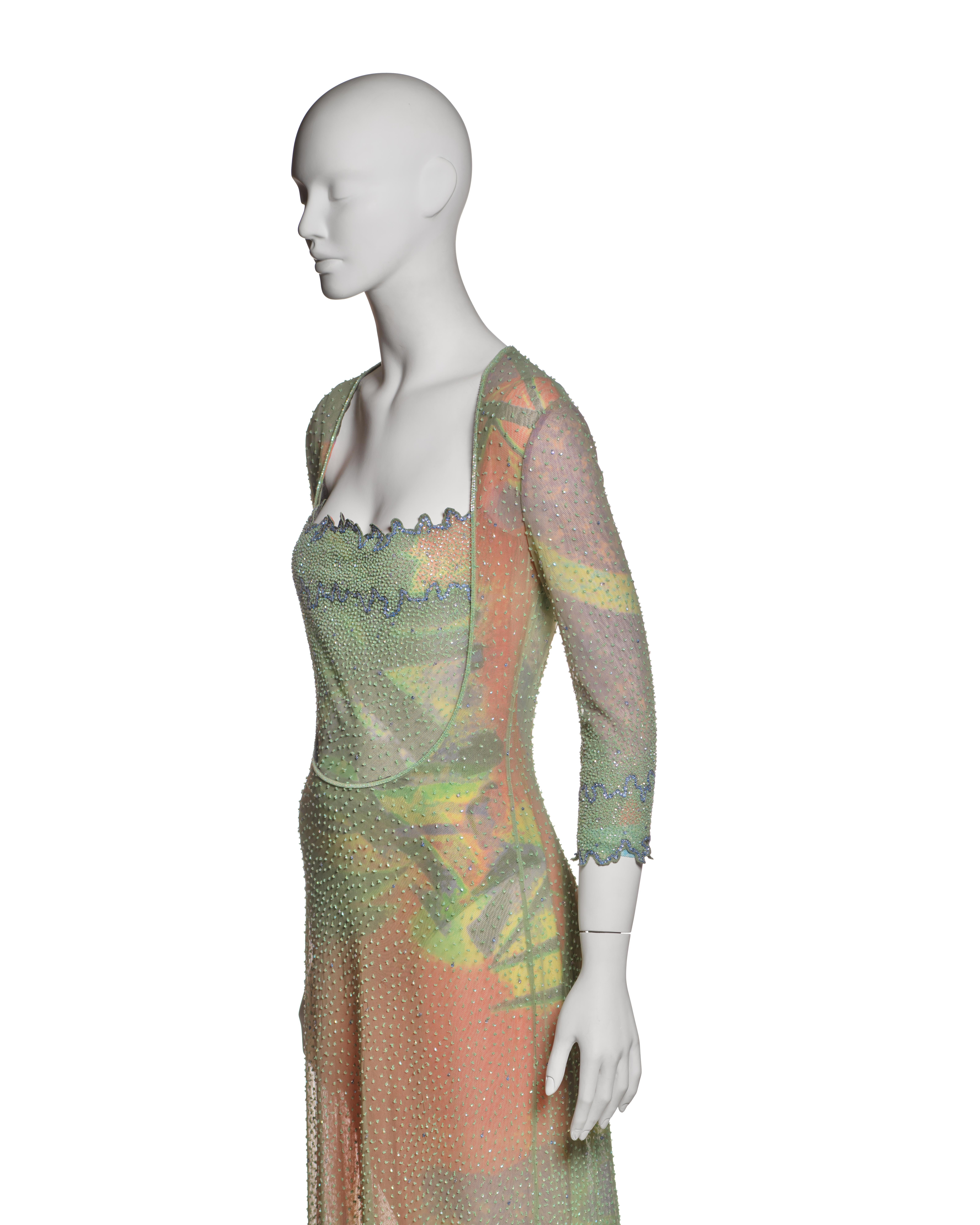 Giorgio Armani Multicoloured Beaded Evening Dress and Bodysuit Ensemble, SS 2000 10