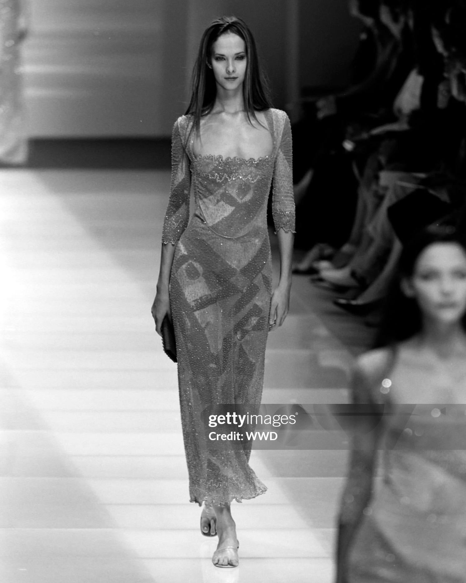 Giorgio Armani Multicoloured Beaded Evening Dress and Bodysuit Ensemble, SS 2000 1