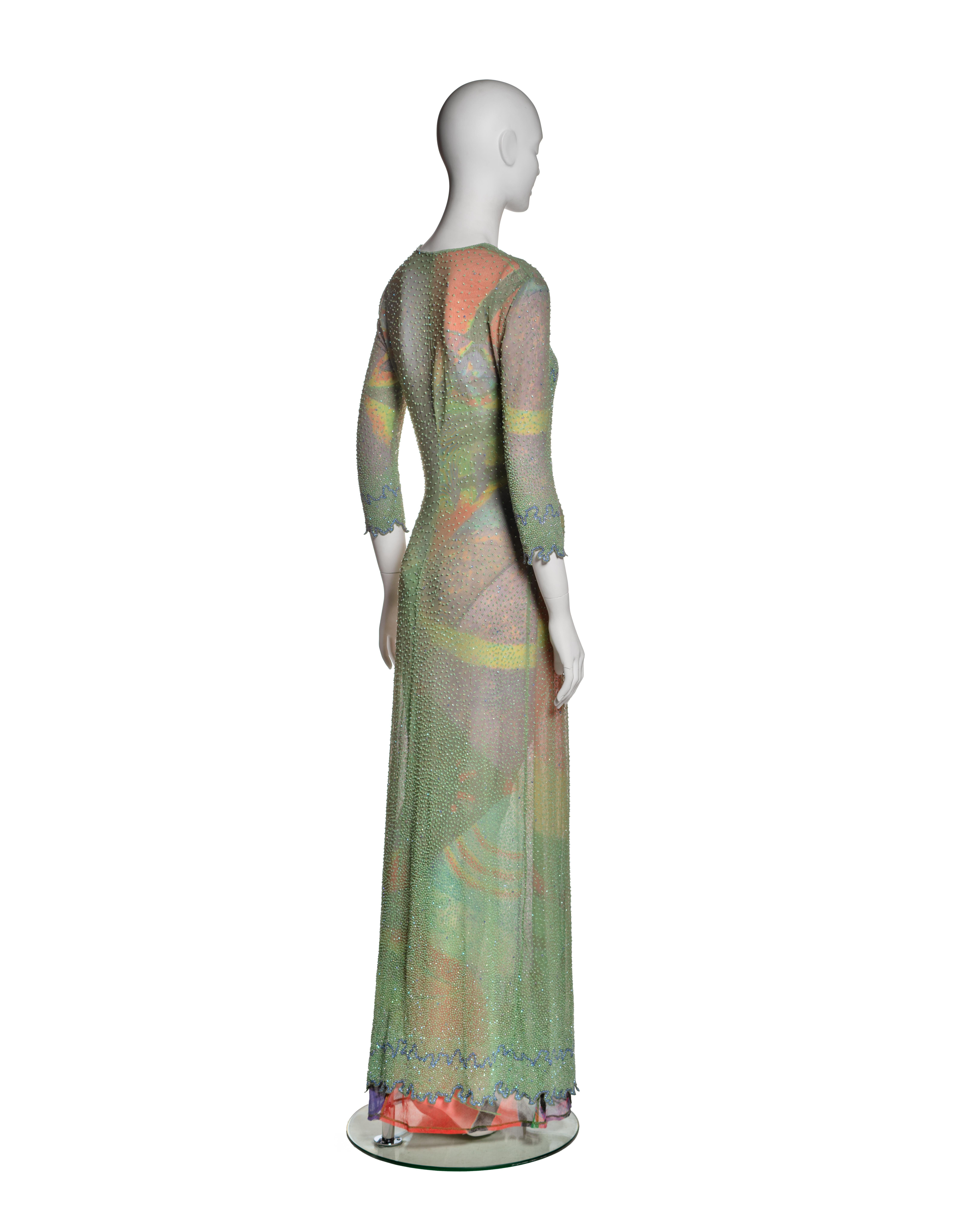 Giorgio Armani Multicoloured Beaded Evening Dress and Bodysuit Ensemble, SS 2000 4