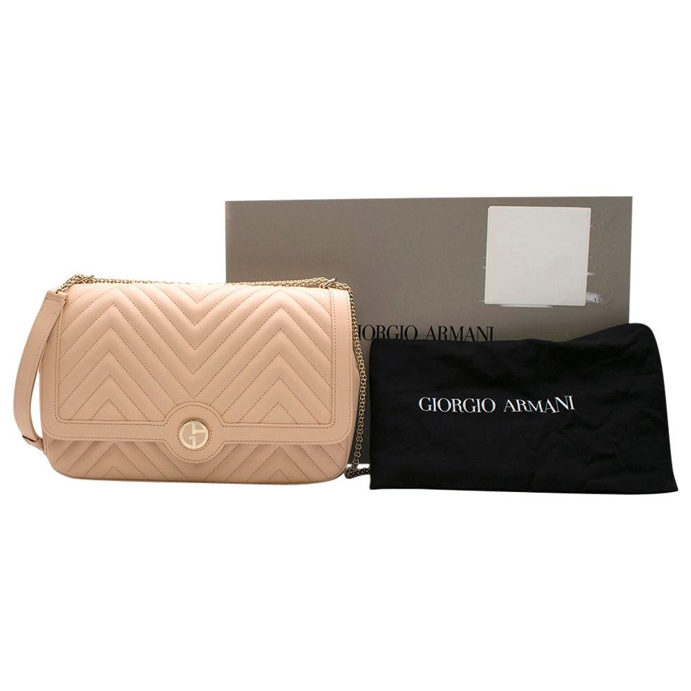 Giorgio Armani Nappa leather shoulder bag w/ enamelled logo - Current	
