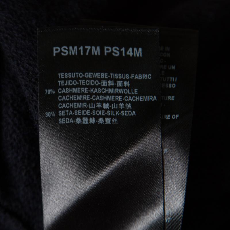 Giorgio Armani Navy Blue Cashmere and Silk Knit High Neck Sweater M 1