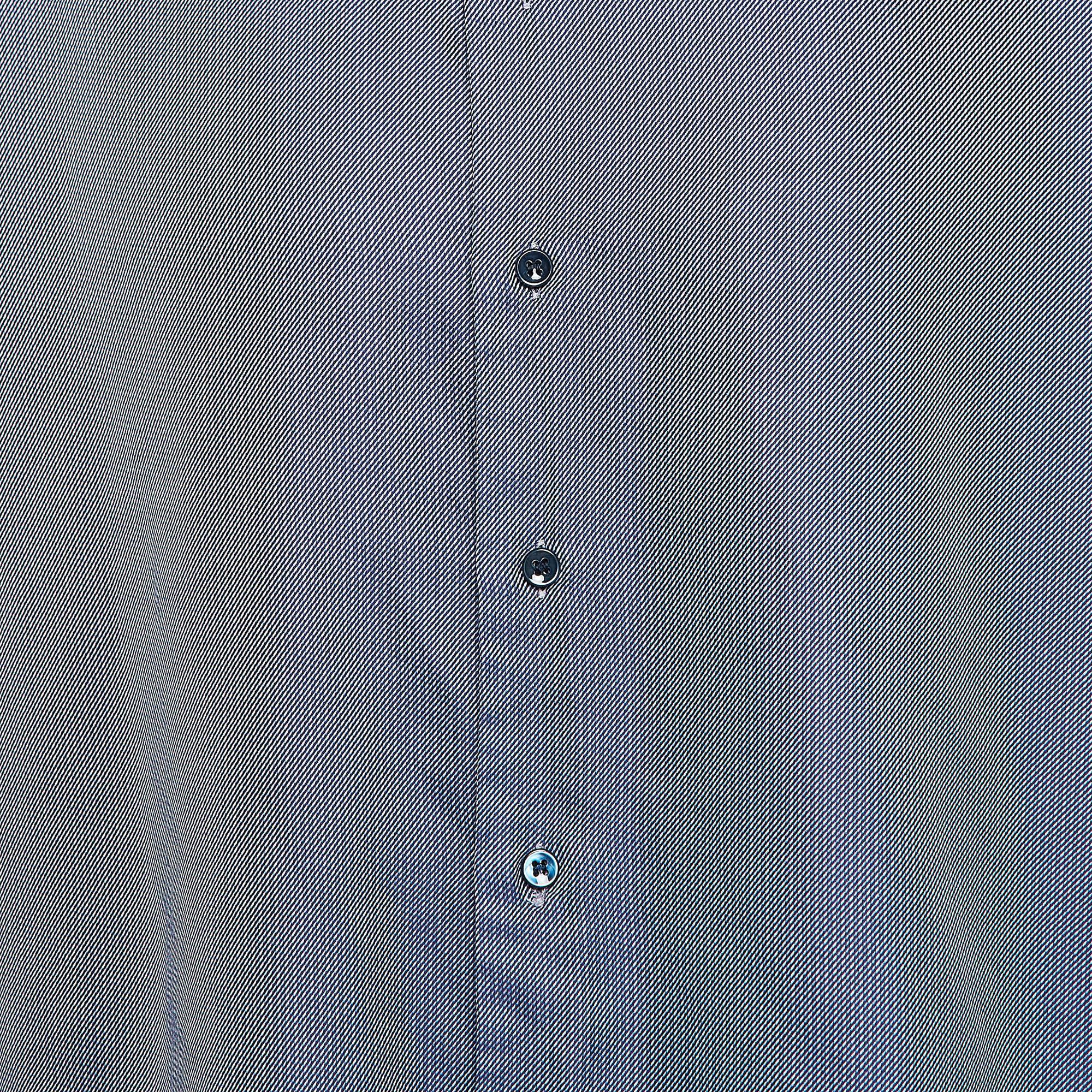 Gray Giorgio Armani Navy Blue Patterned Cotton Long Sleeve Shirt XXXL