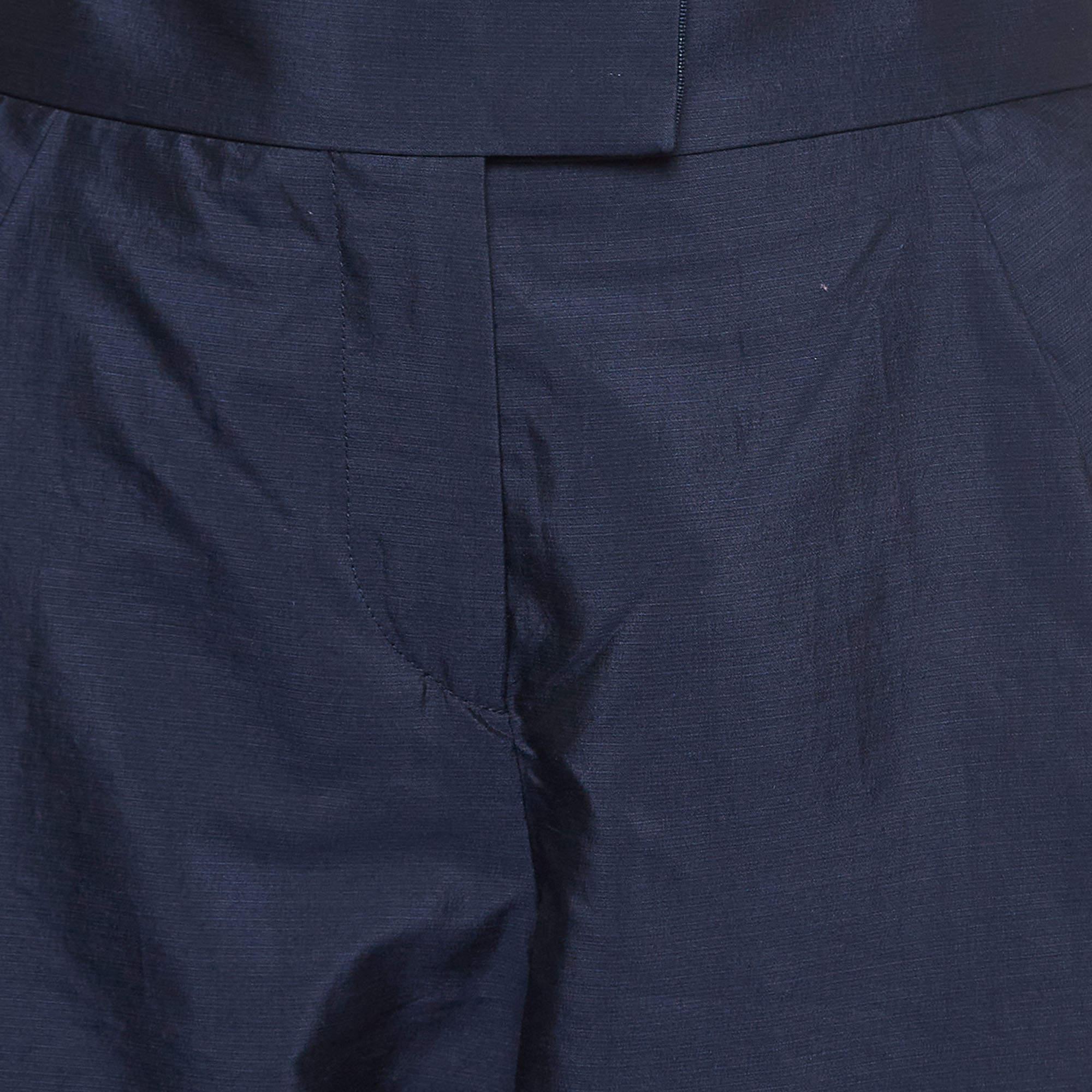 Giorgio Armani Marineblaue Hose aus Seidenmischung L (Schwarz) im Angebot
