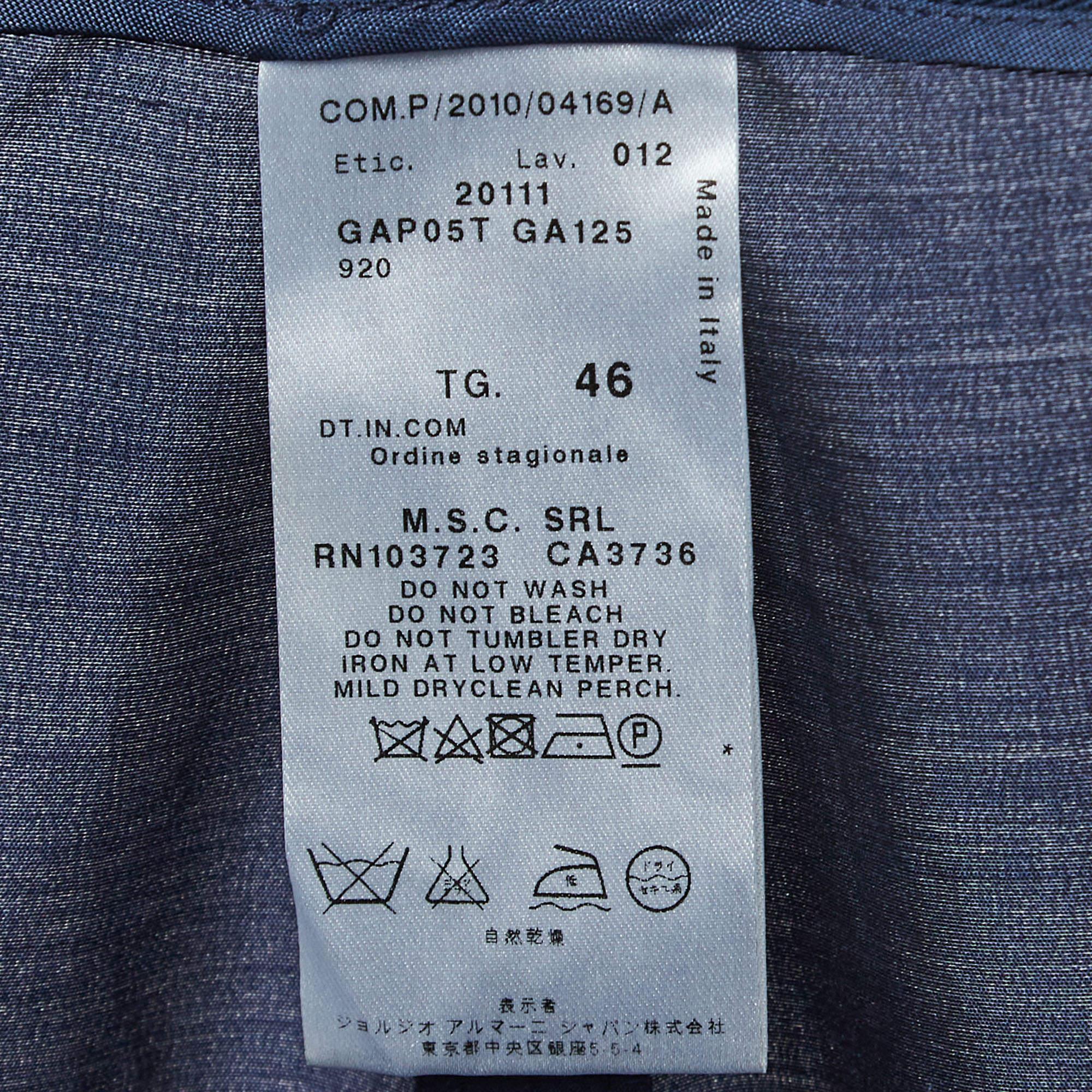 Giorgio Armani Marineblaue Hose aus Seidenmischung L Damen im Angebot