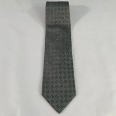GIORGIO ARMANI Navy Jacquard Silk Blend Tie