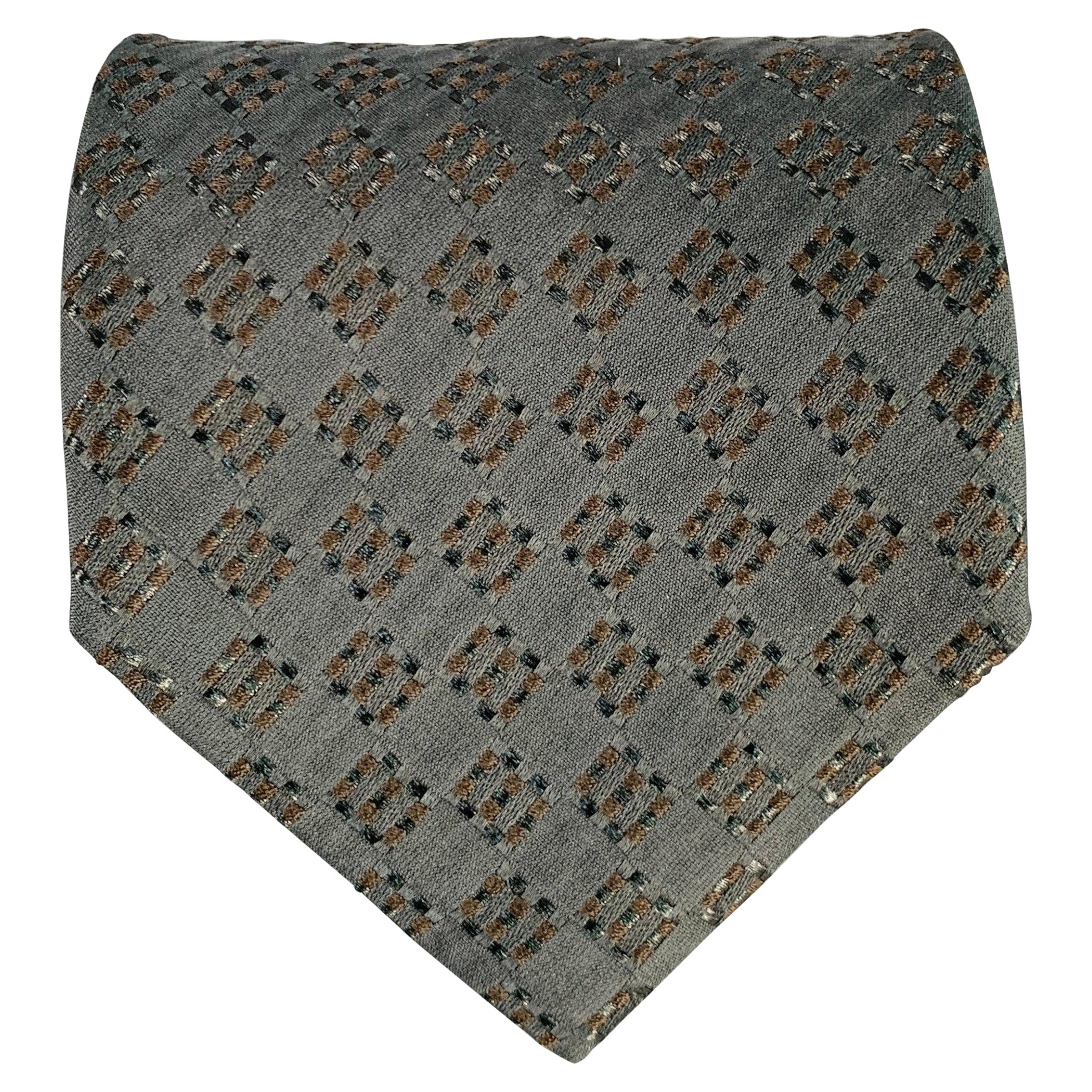 GIORGIO ARMANI Navy Jacquard Silk Blend Tie