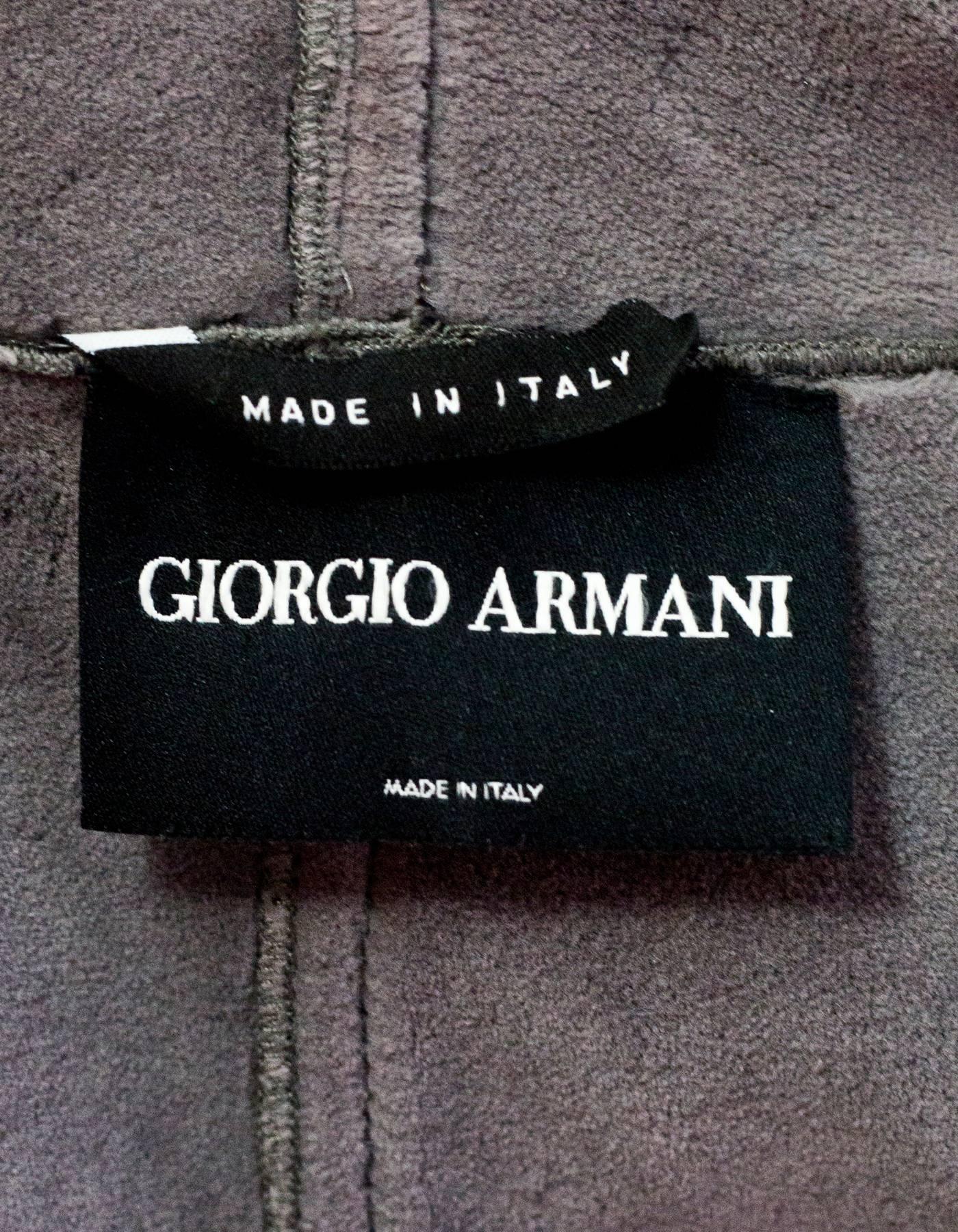 Giorgio Armani Navy Satin & Crochet Trim Jacket Sz IT40 In Excellent Condition In New York, NY