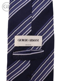 Giorgio Armani Navy Stripe Classic Silk Tie.
